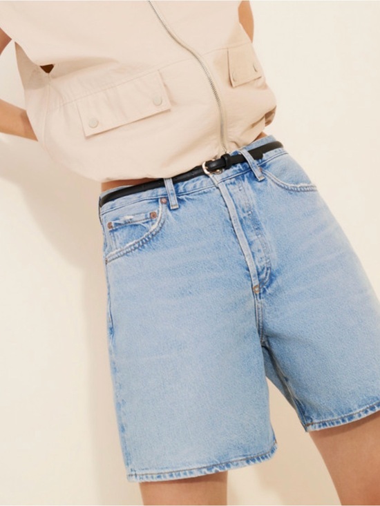 Agolde Pants - Agolde Dame Short High Rise Baggy mid length Size 27 light  denim